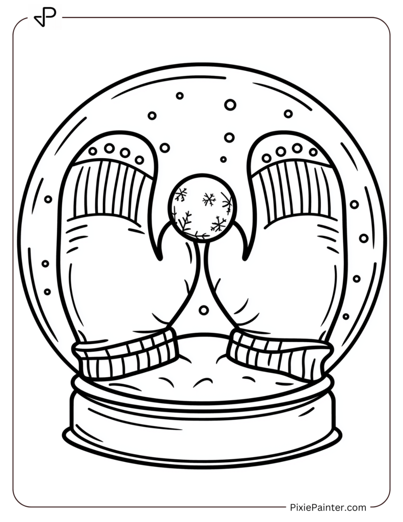 A Pair Of Mittens Clutching A Snowball Inside A Snow Globe