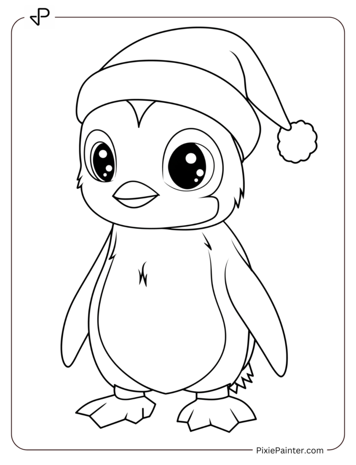 4. Adorable Penguin Wearing Santa Hat