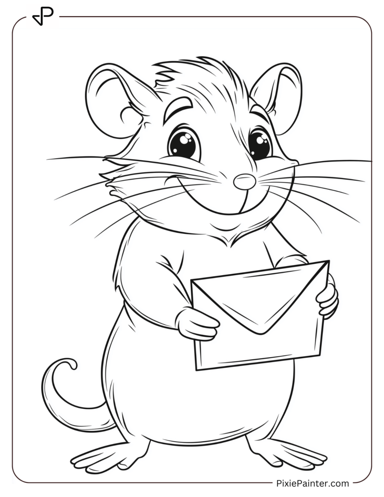 4. Cheerful Pig With Festive Red Envelope-Chinese new year coloring pages