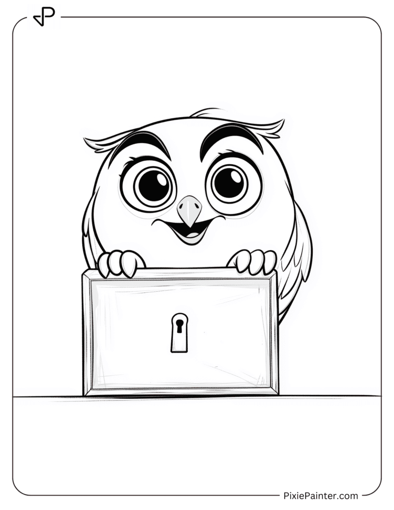 Cute Owl Peeking Out Of A Mailbox