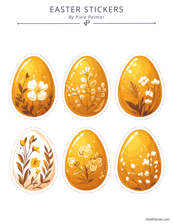 Golden easter egg sticker