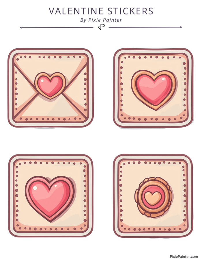 letter shaped valentine stickers