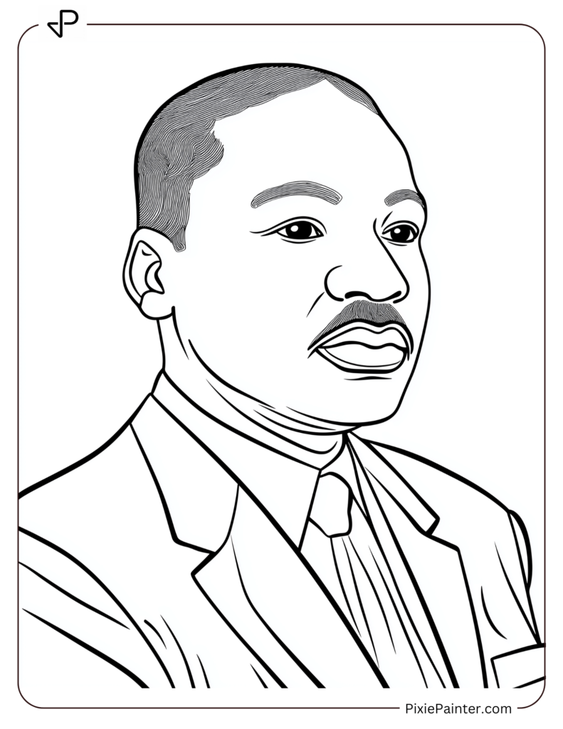 January Coloring Page Where A Simple Poster Celebrating Martin Luther King Jr. Day