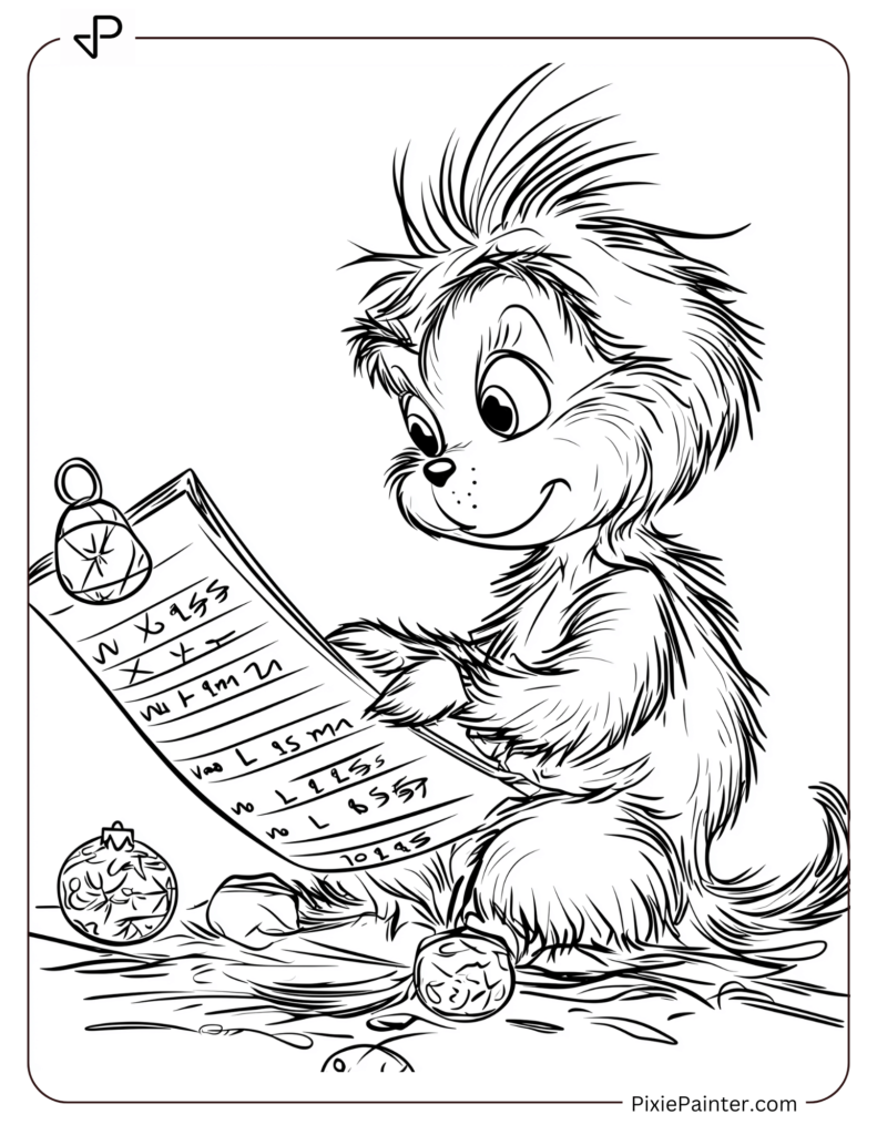 8. Baby Grinch Singing Christmas Carol Coloring Pages