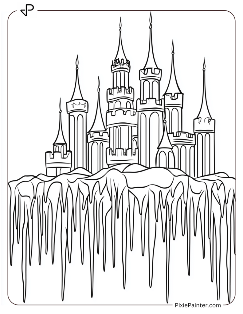 Disney Princess-Inspired Winter Castle with Icicles