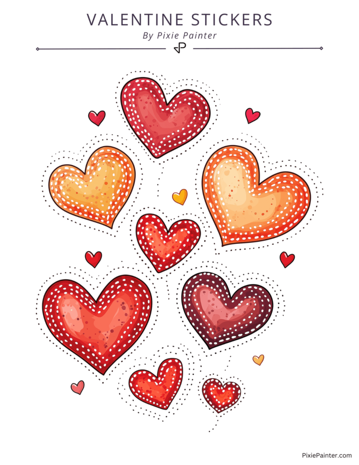 heart shaped valentine stickers