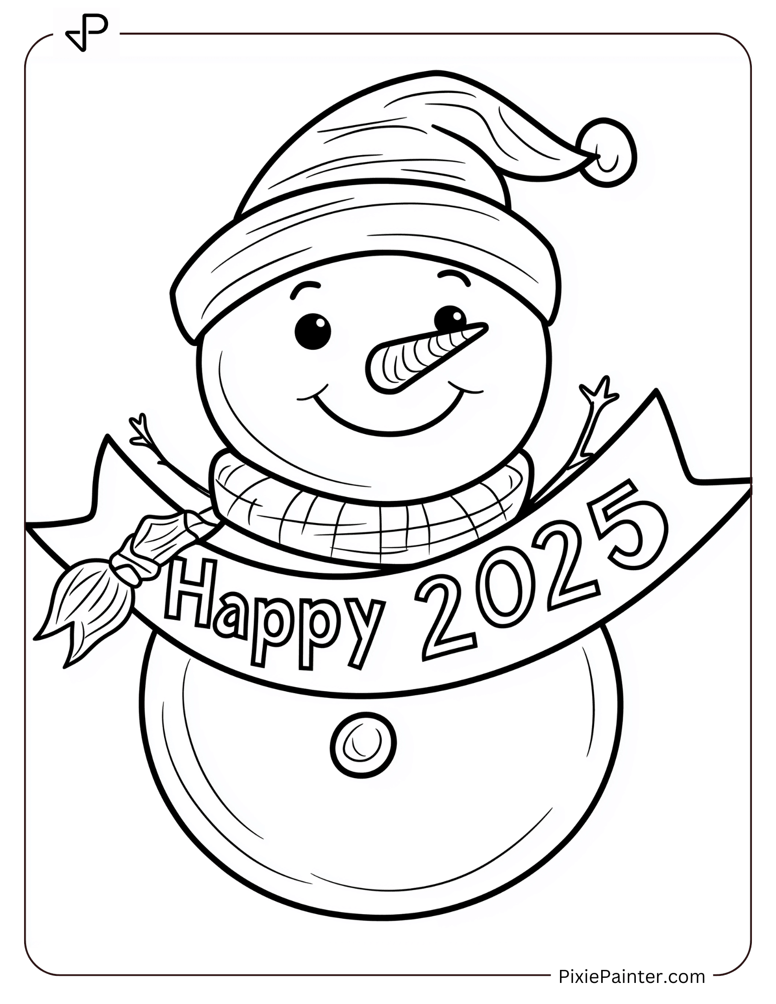 30 Cute New Year Coloring Pages [Free PDFs] Pixie Painter