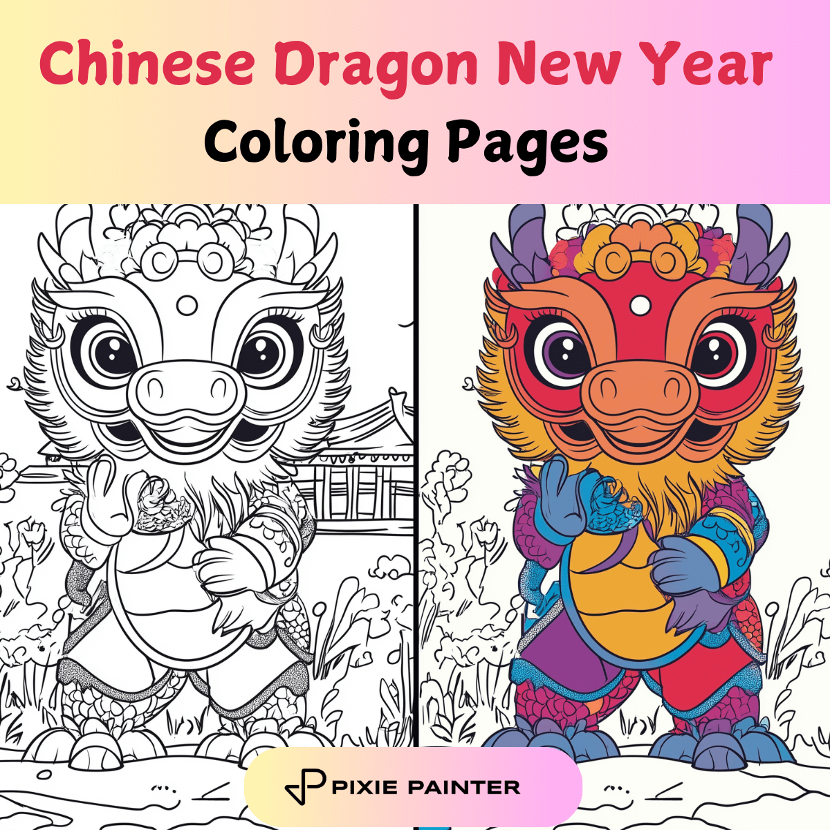 Chinese New Year Coloring Pages Dragon