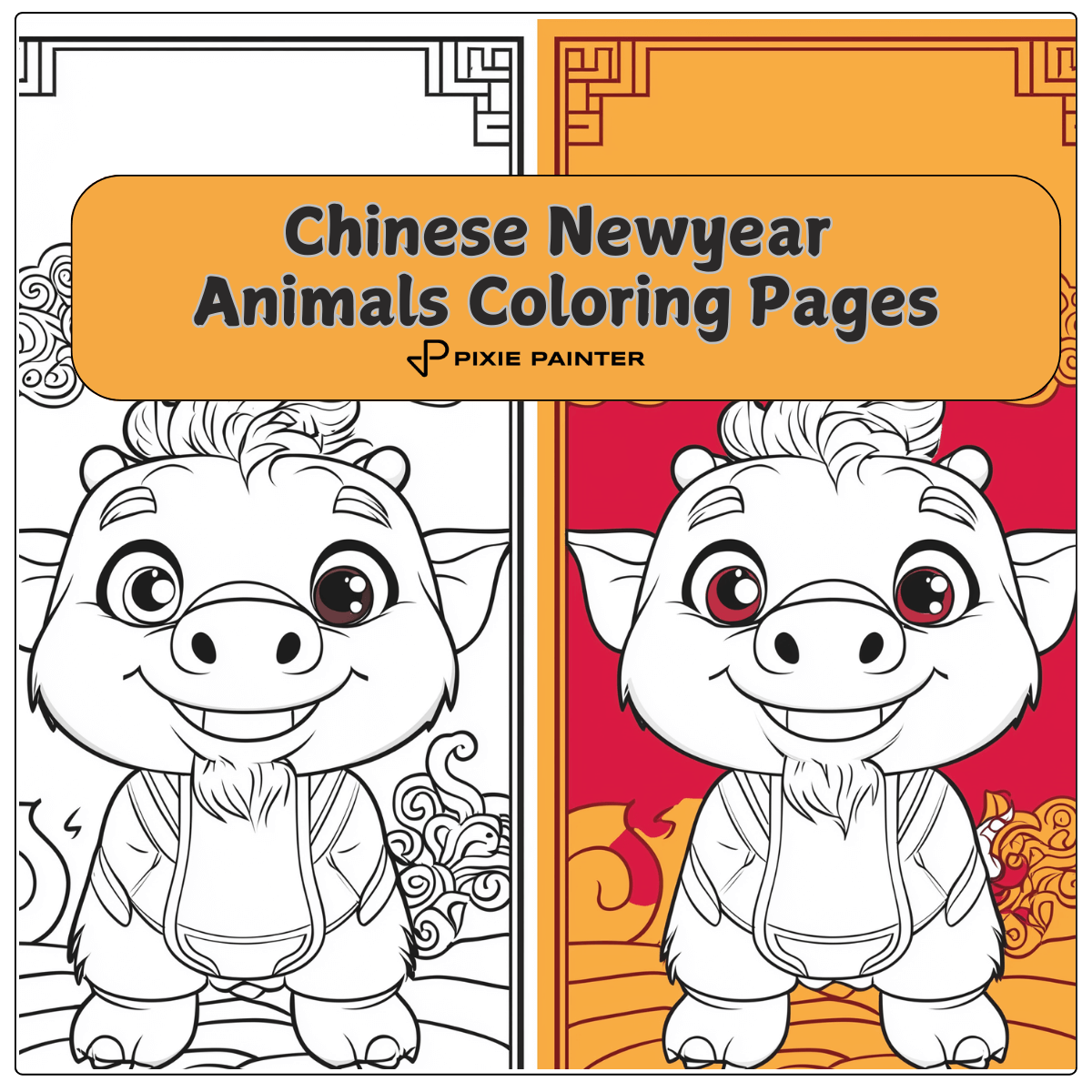 Chinese Newyear Animals Coloring Pages