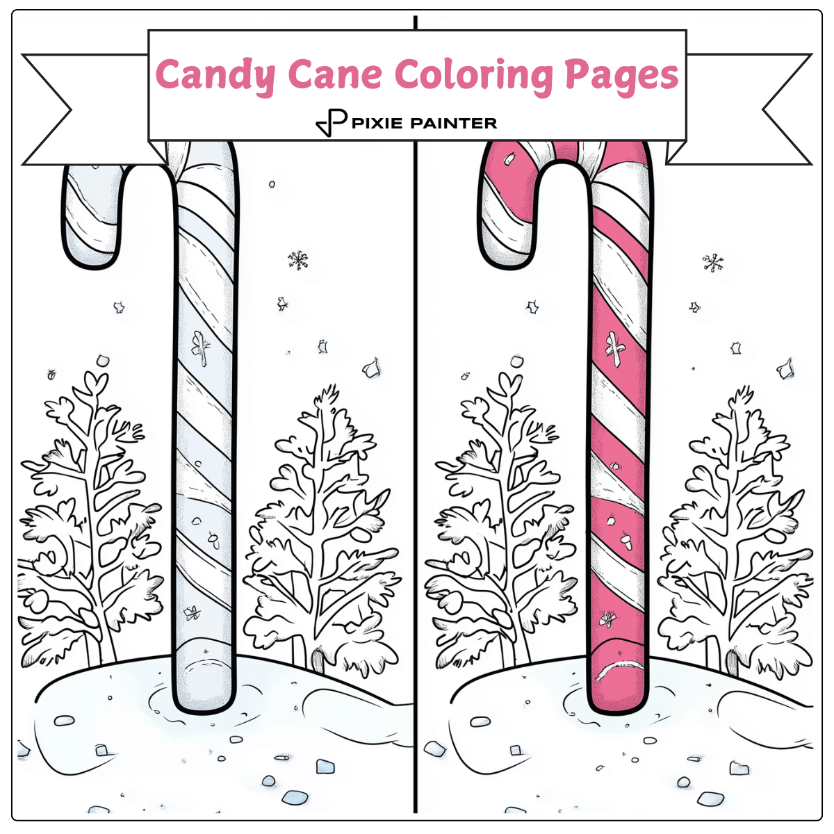 Christmas Candy Cane Coloring Pages