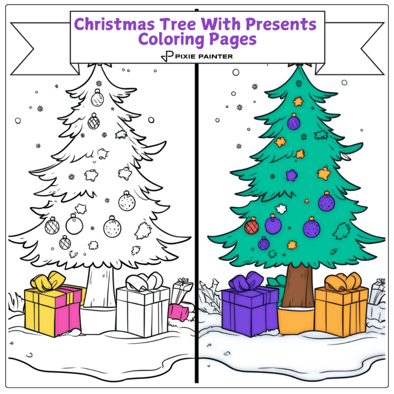 Christmas Tree With Presents Coloring Pages