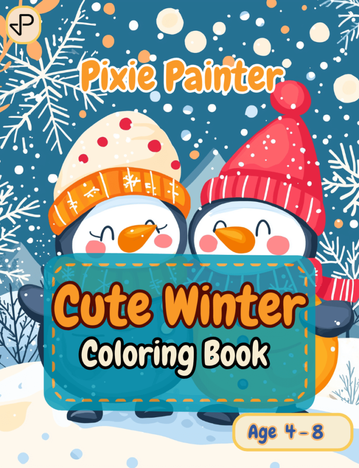 Cover Image of Cute Winter Coloring Book