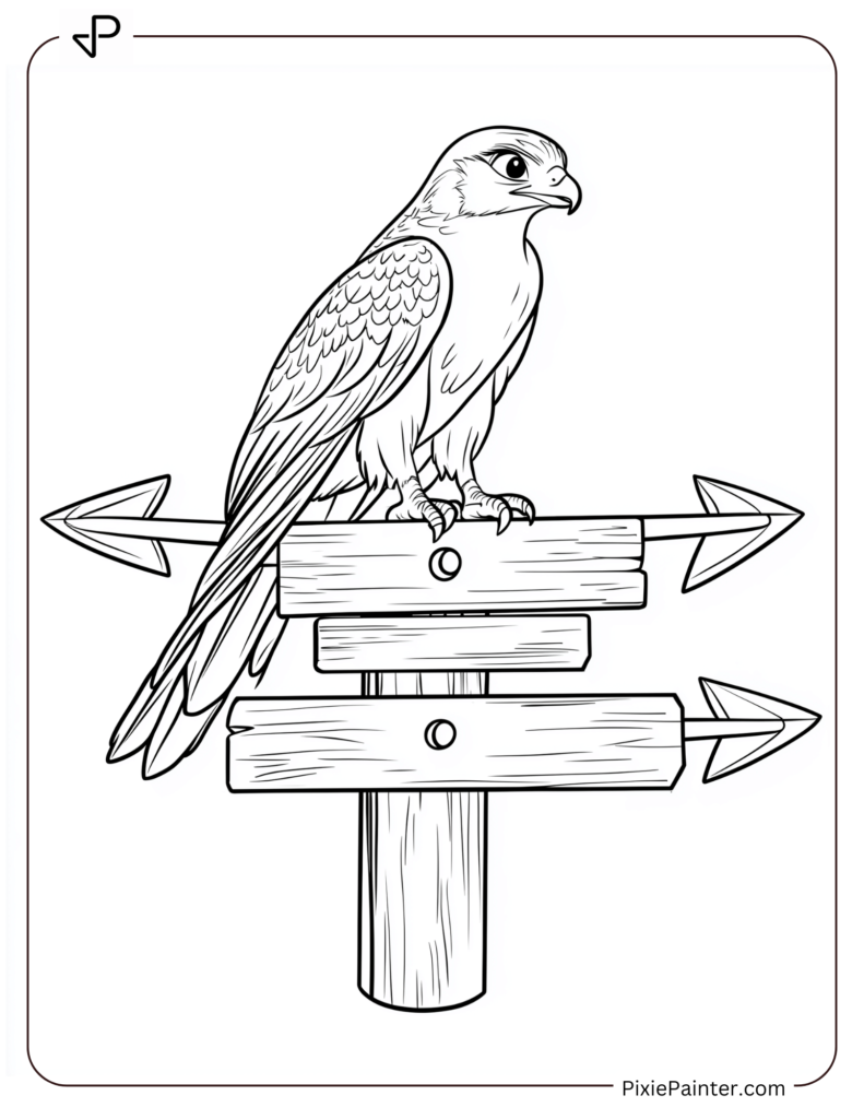 Falcon Coloring Pages Where Falcon Standing