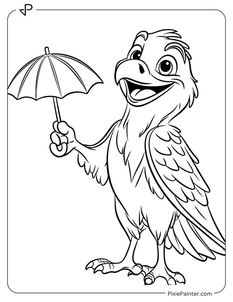 Falcon Holding An Umbrella