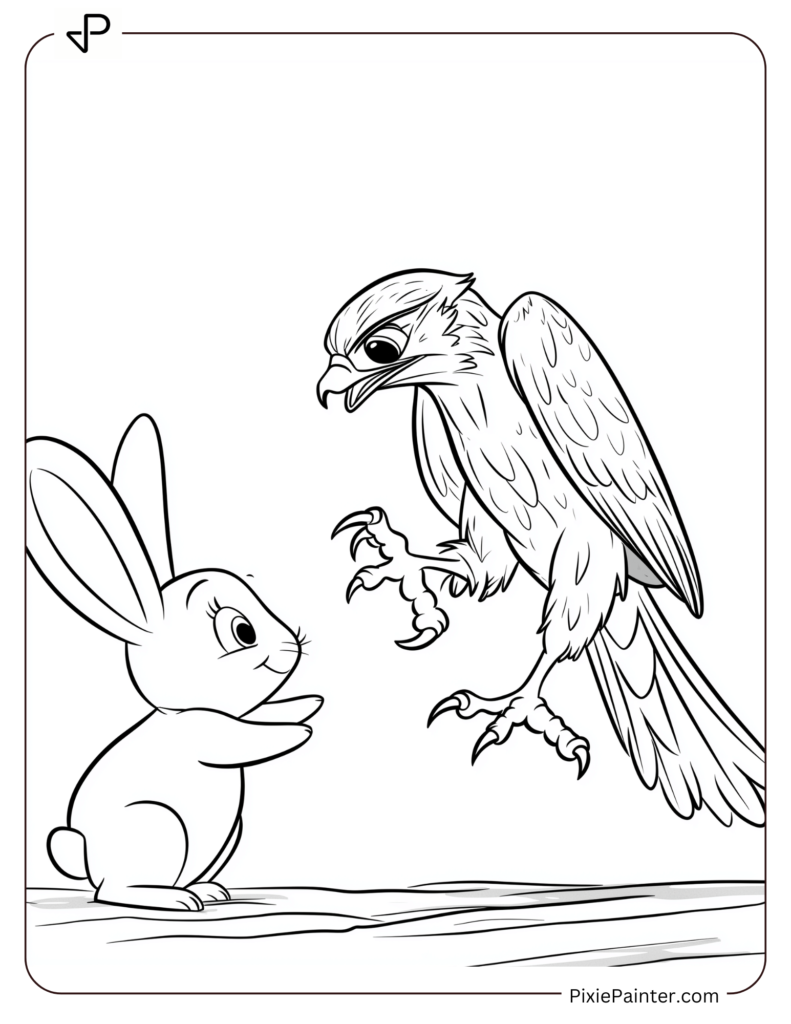 Falcon Playing Tag With A Bunny