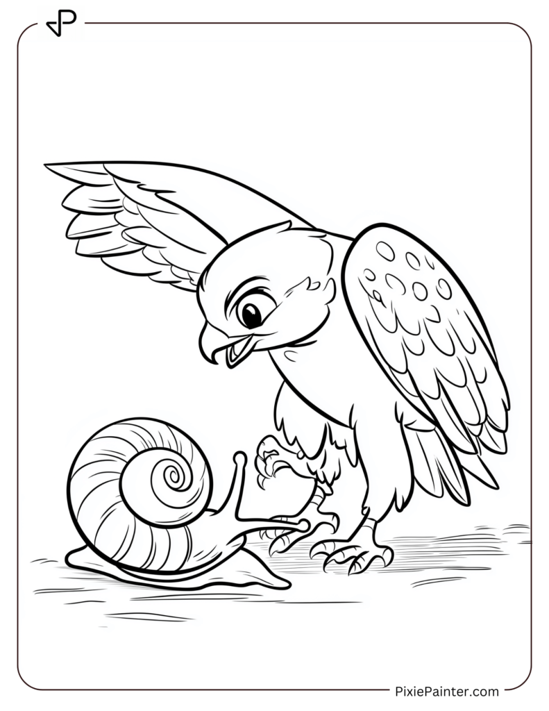 Falcon Playing With A Snail