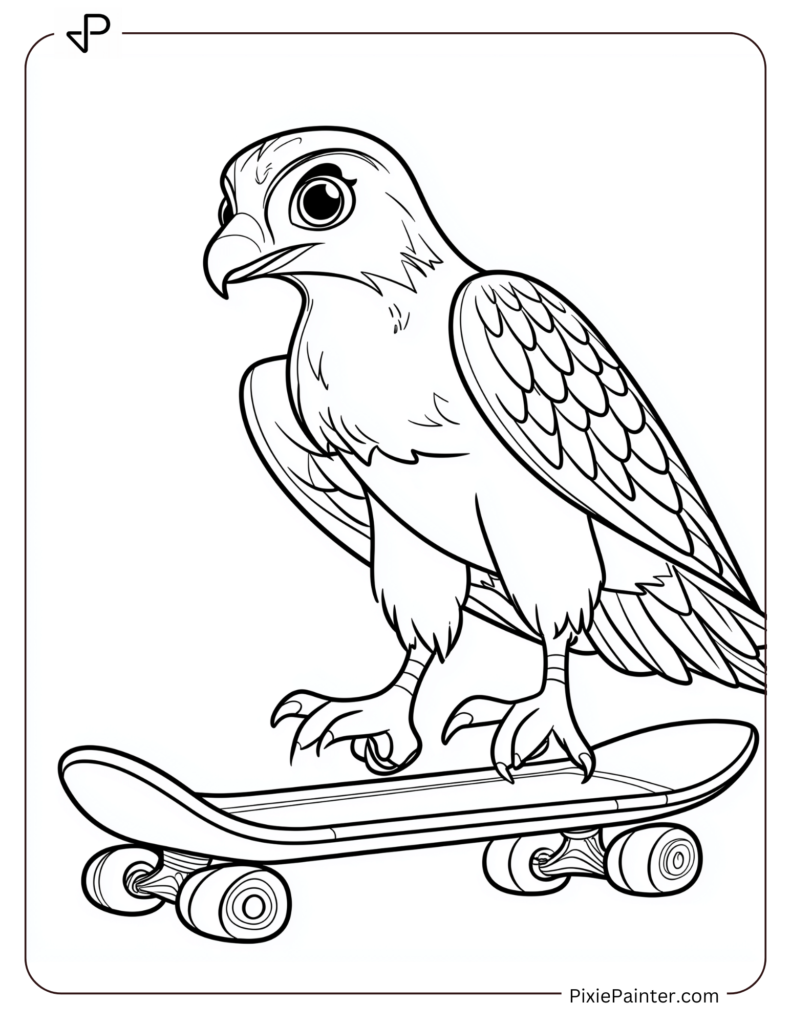 Falcon Riding A Skateboard