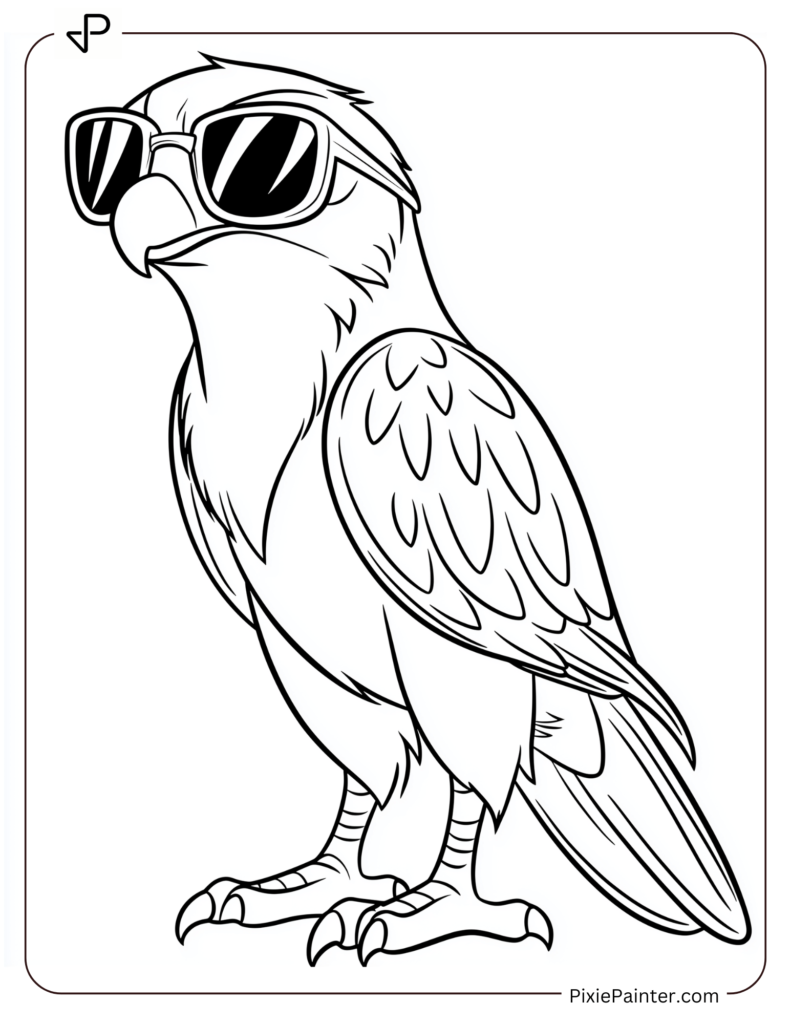 Falcon Wearing A Pair Of Sunglasses