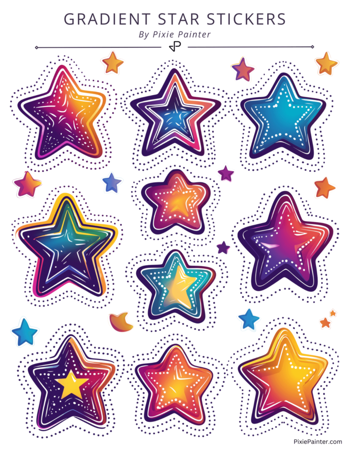 Gradient star stickers