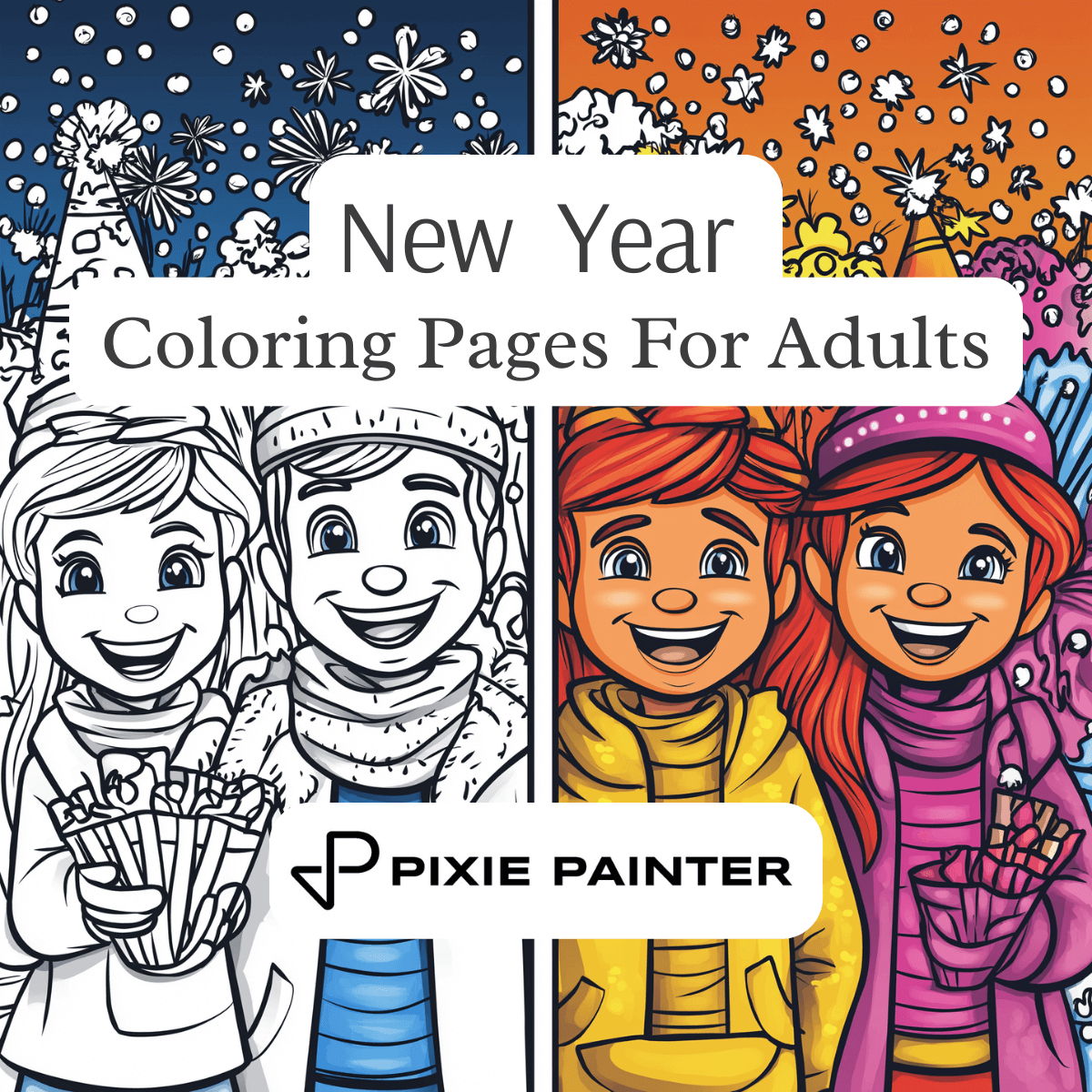 New Year Coloring Pages For Adults