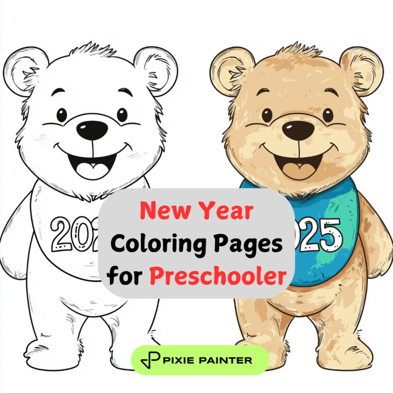 New Year Coloring Pages for Preschooler