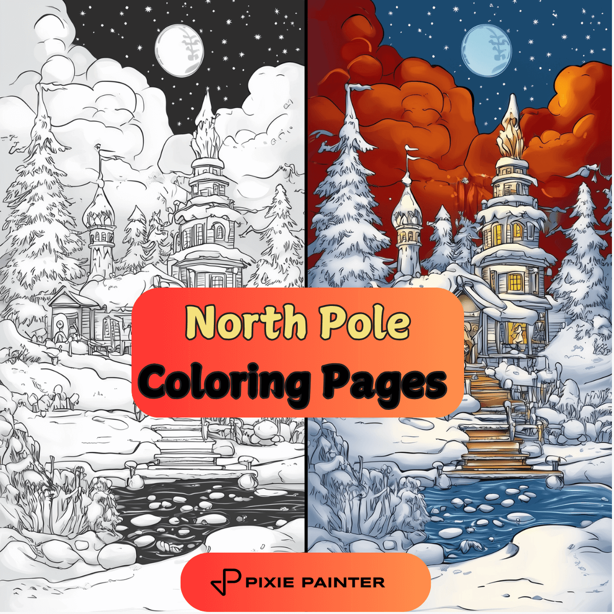 North Pole Coloring Page