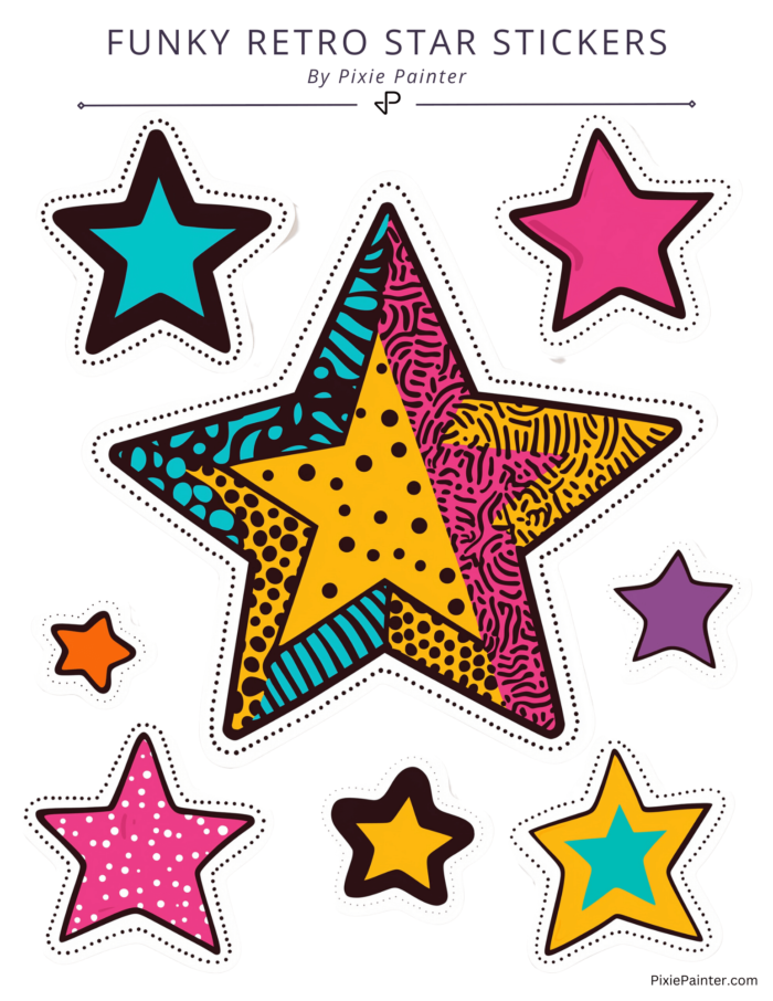 Retro star stickers