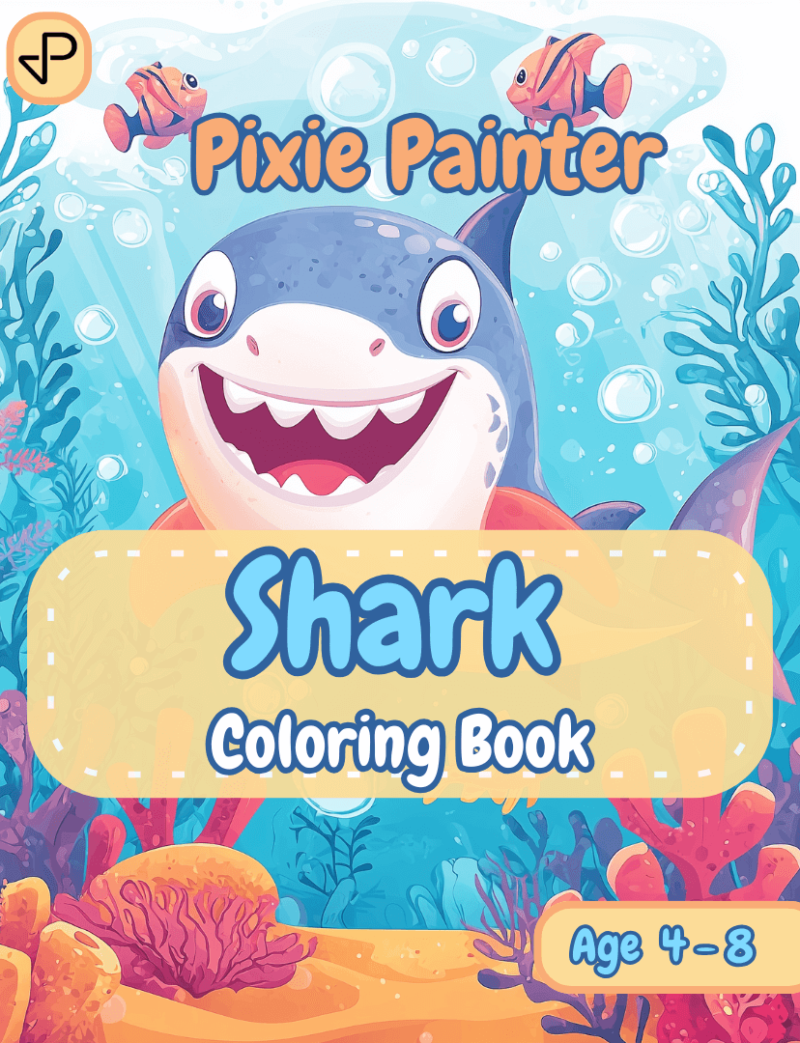 Shark Coloring Book Cover