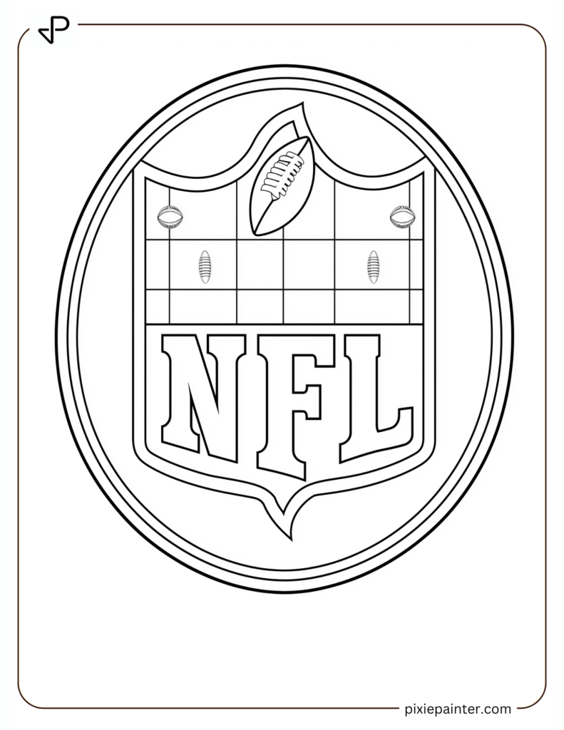 1. Fun NFL Logo With Minimalist Details Coloring Pages