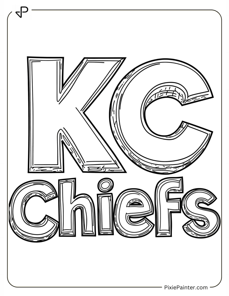 Simple Outline of “KC Chiefs” Banner