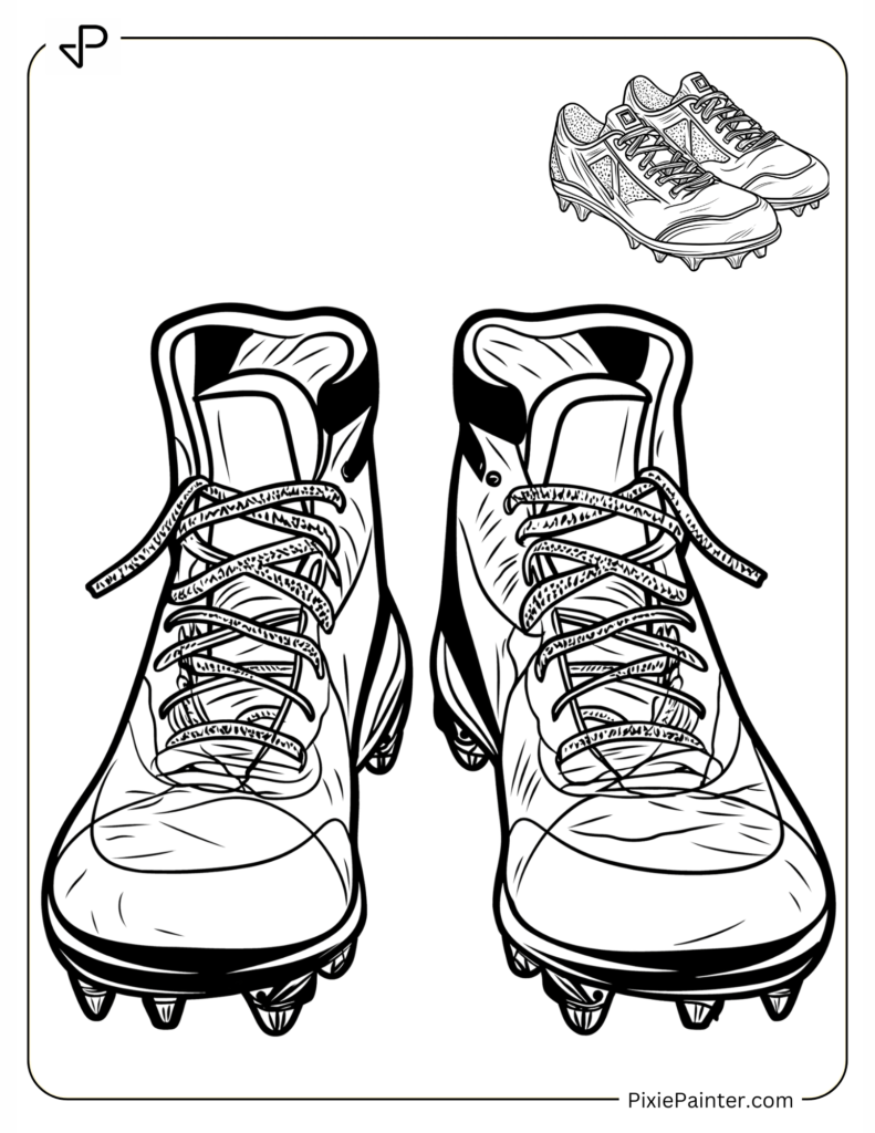 Football Shoes Outline for Super Bowl Coloring Page