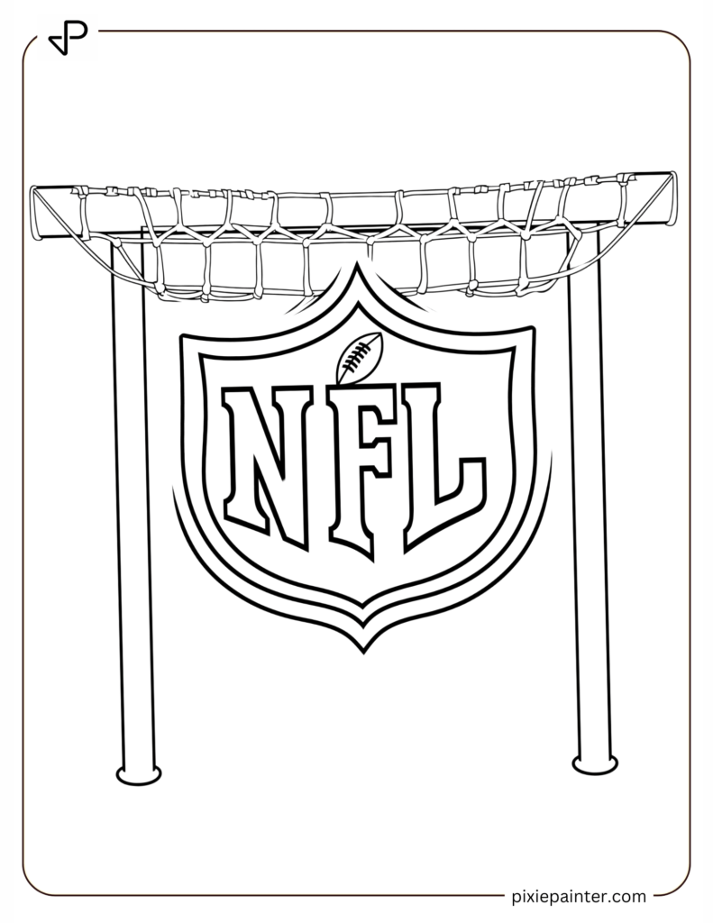 10. NFL Logo with a Goalpost Design Coloring Pages