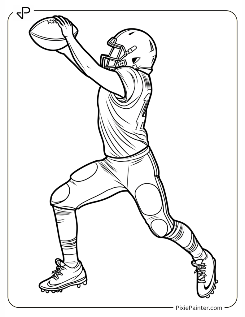 Player Catching a Touchdown Pass – 49ers Coloring Page