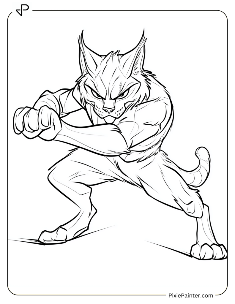 Lynx in a Cool Battle Stance