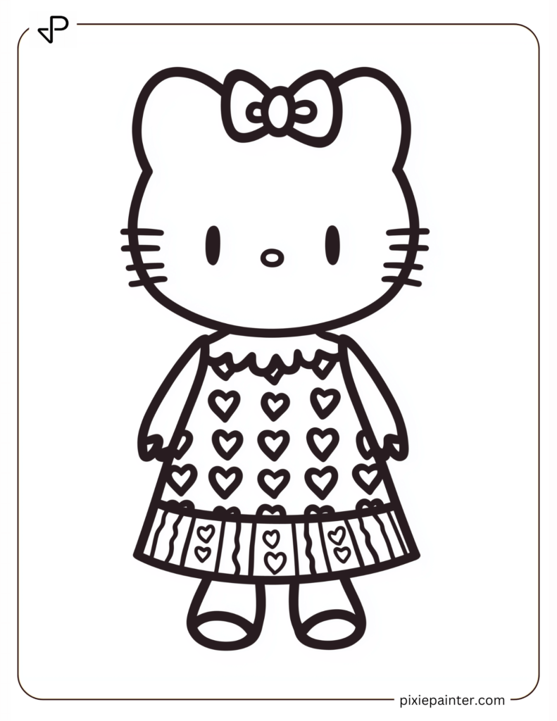 Stylish Hello Kitty in a Heart Dress