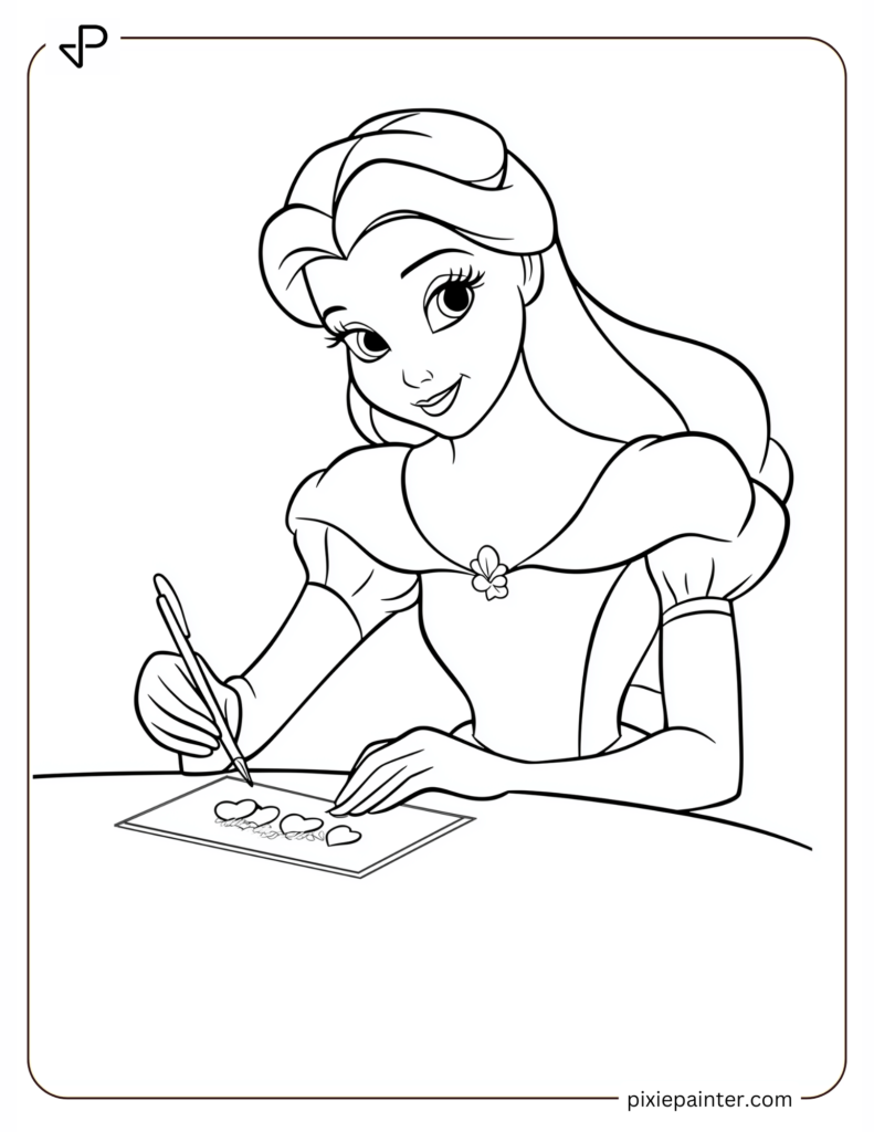 13. Belle Writing Valentine Cards By Sitting On Table