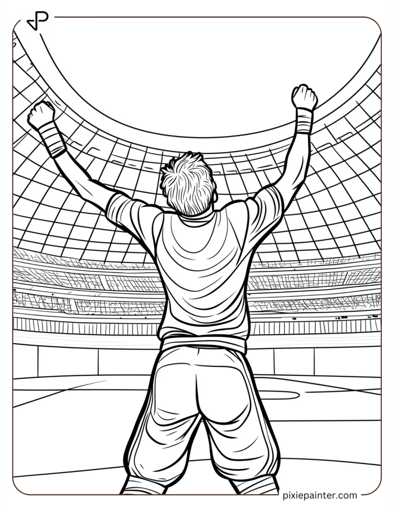 Goal Celebration – A footballer raising arms in victory