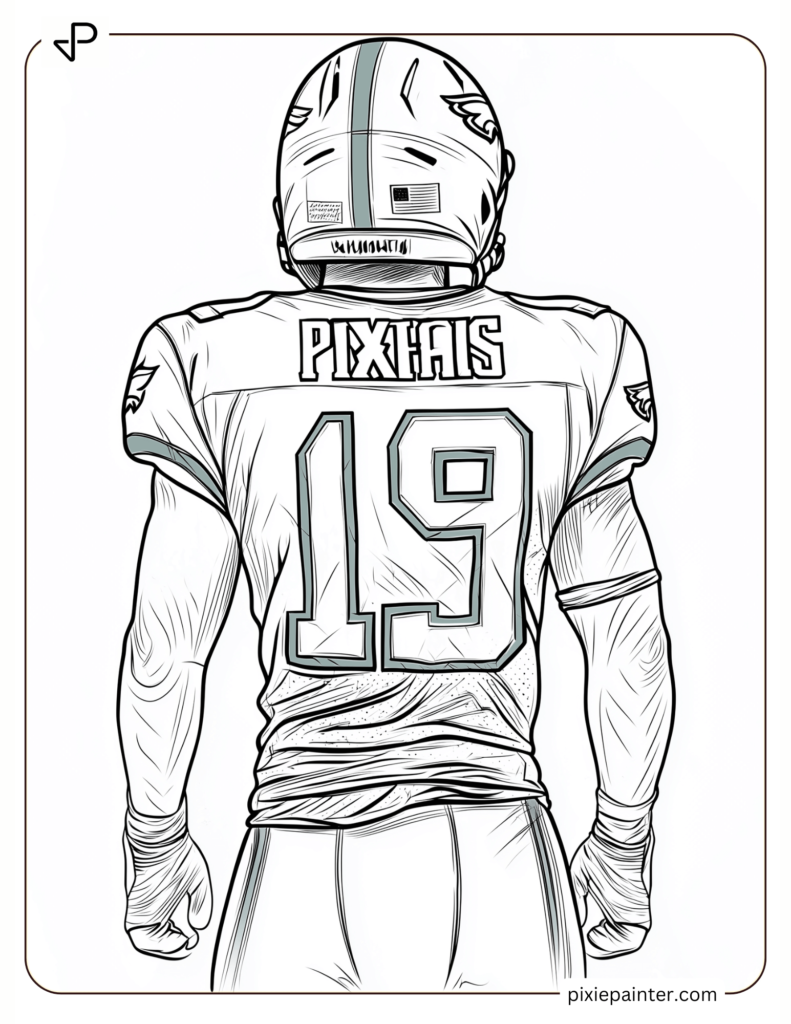 Philadelphia Eagles Jersey Back Drawing