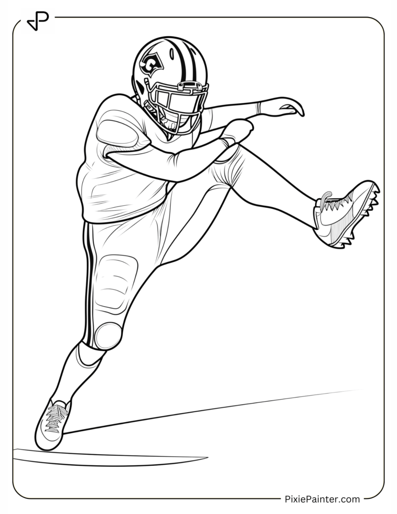 Coloring Page Where Player Flexing After a Big 49ers Play