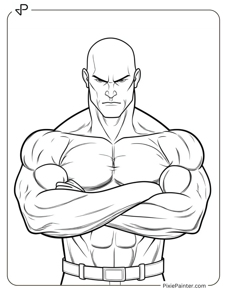 Fortnite Characters Coloring Pages of Brutus Looking Muscular and Tough