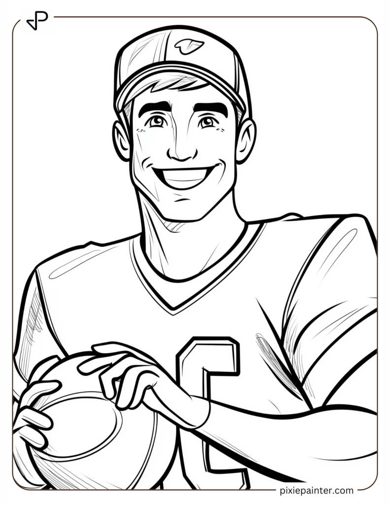 14. Football Player Smilling While Holding Ball