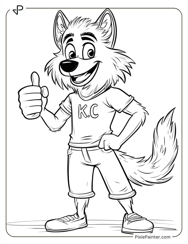 K.C. Wolf Giving a Big Thumbs-Up