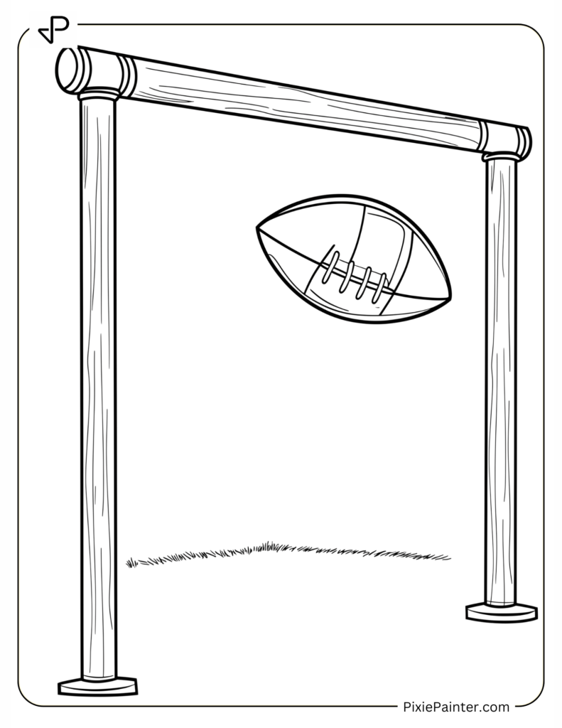 Goalpost with Football Mid-Air – 49ers