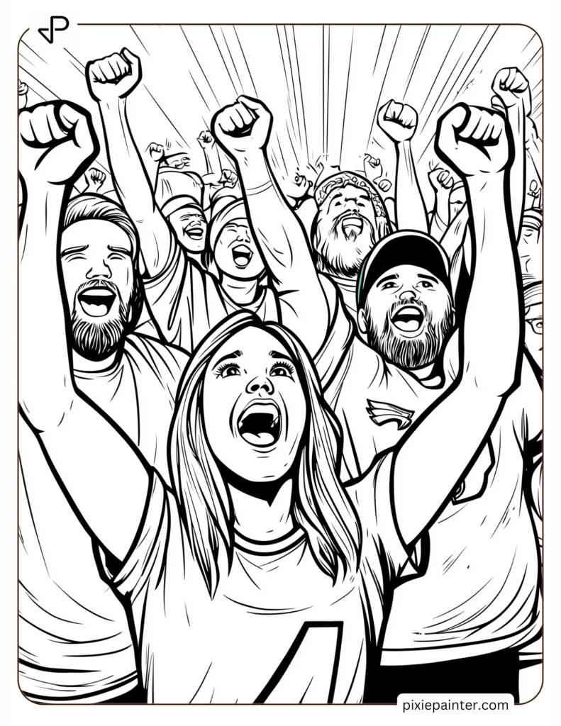 Philadelphia Eagles Fans Cheering Drawing