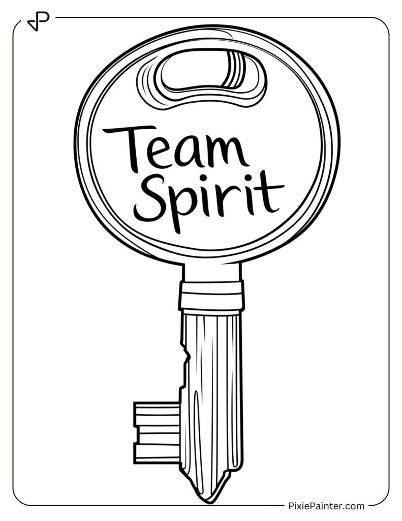 Super bowl coloring page consisting of Team Spirit Locker Room Key