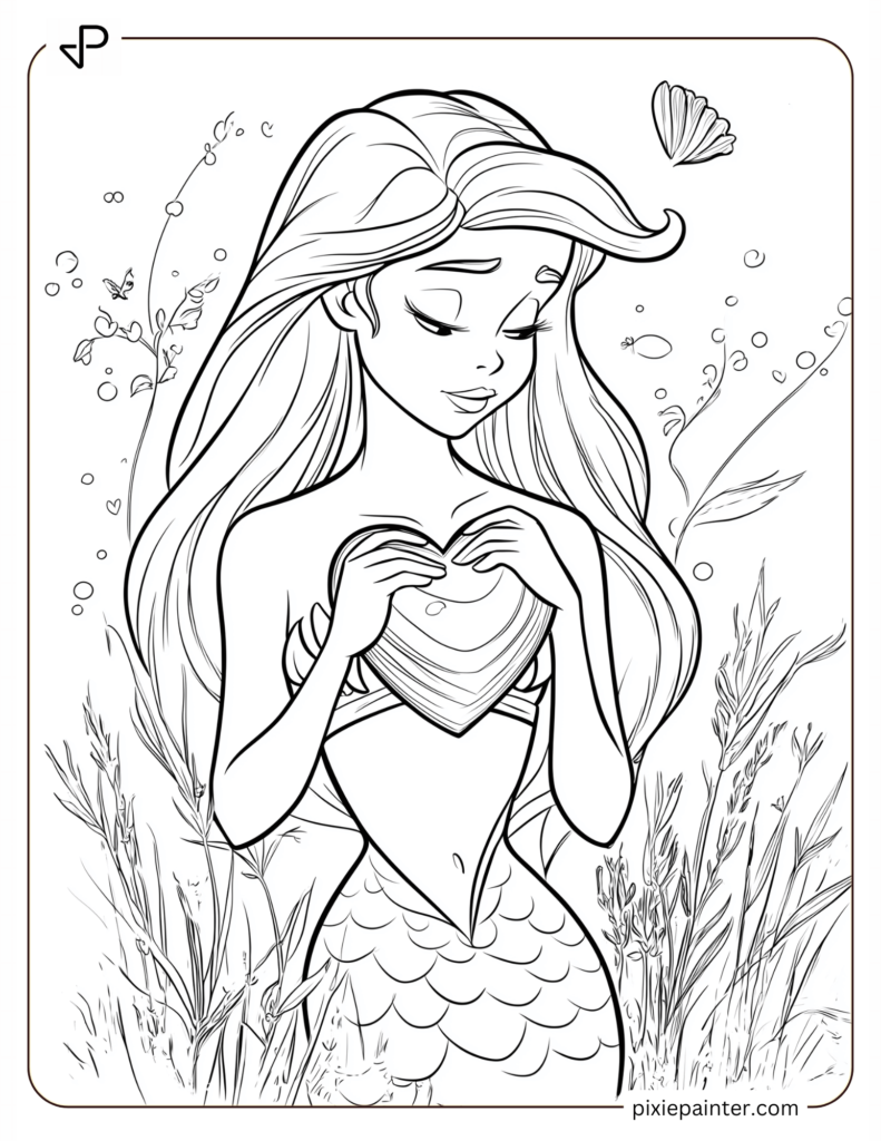 16. Ariel Holding A Heart-Shaped Shell For Valentine’s Day