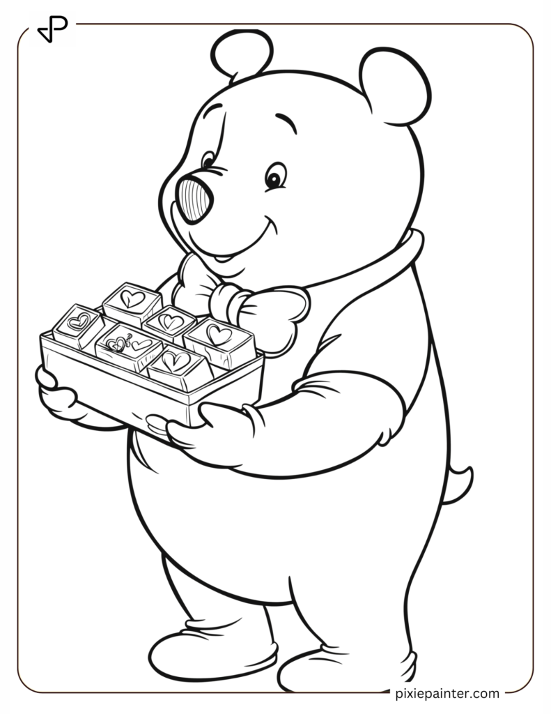 16. Pooh With A Bow Tie And Chocolates