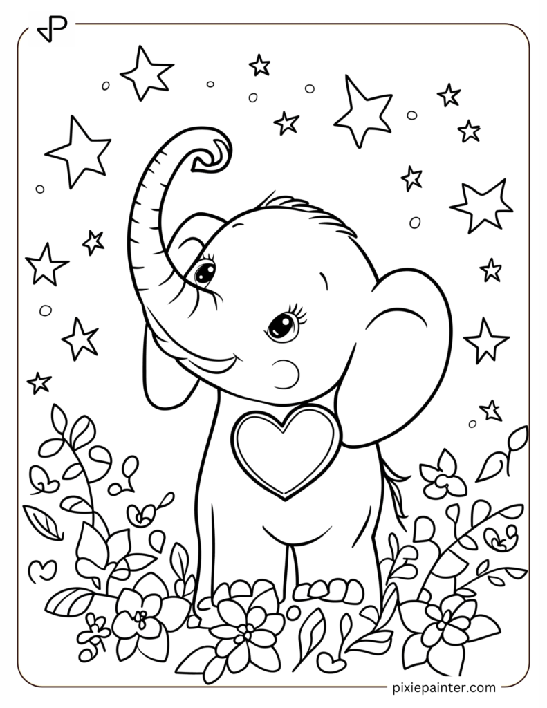 16. Sweet Baby Elephant Holding A Love Note