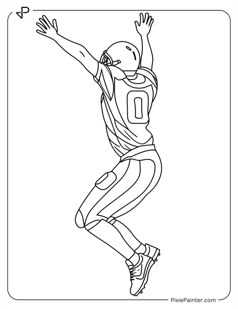 Coloring Page Where 49ers Player Appealing for a Game Foul