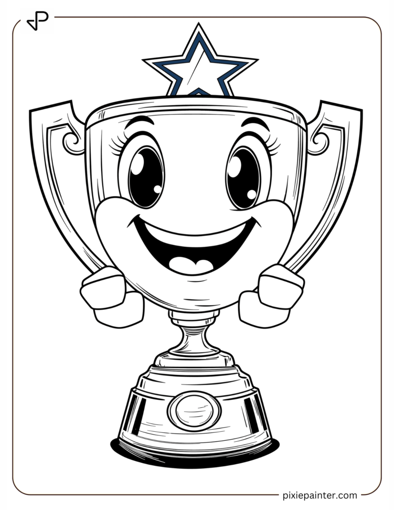 17. Cowboys Football Trophy With a Big Happy Smile